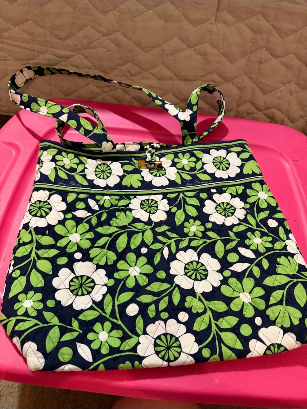 Vera Bradley, navy green and white purse